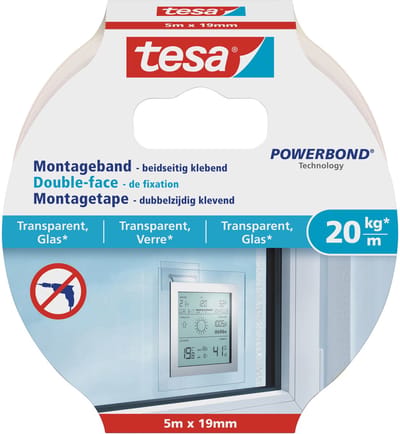 4x Tesa dubbelzijdig montagetape op rol transparant extra sterk 5 meter - Klusmateriaal - Huishoudartikelen - Tesa Powerbond - Montagetape - Extra sterk - Dubbelzijdig tape