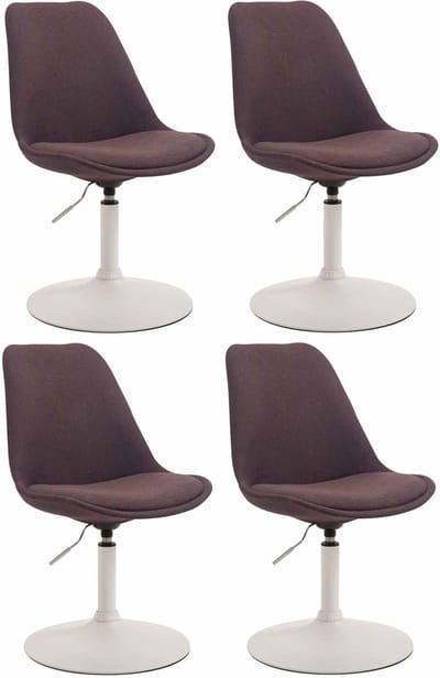 CLP Maverick Set van 4 Eetkamerstoelen - Stof bruin wit