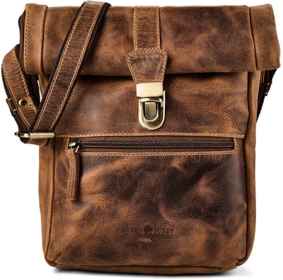 GREENBURRY schoudertas Vintage Foldflap Crossbody Bag Brown bruine