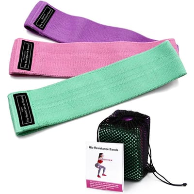 Weerstandsbanden 3 Sets Yoga Pilates Flexbands Heupen Benen Billen Workout Booty Bands Thuis Training Fitness Squats Vrouwen en Mannen blue