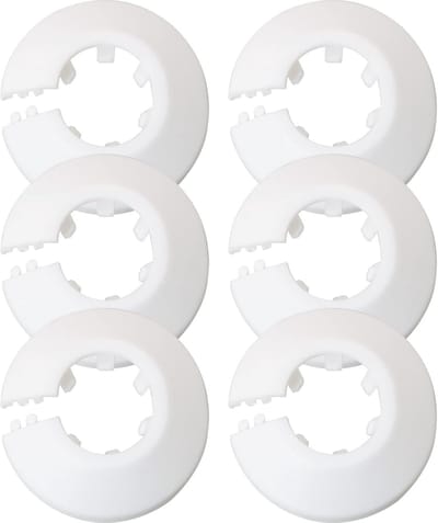 Waterleiding rozet - 6 stuks - Kraanrozet - Buisrozet - Kunststof - Radiatorrozet - Klemrozet - Radiatorbuis rozet - Voor buizen Ø 50 - 51mm - Wit