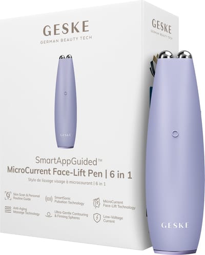 GESKE | SmartAppGuided™ MicroCurrent Face-Lift Pen | 6 in 1 | Tools voor huidverzorging | Anti-aging apparaat | Facelift | Jonge huid zonder rimpels | Gezichtsapparaat