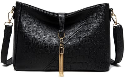 Moderne Damen Crossbody Bag Met Brede Schouderband - Waterdicht En Veelzijdig - Zwart