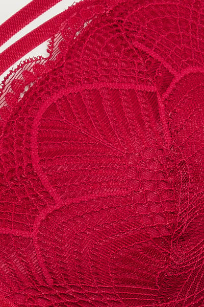 Yours Kanten Bh Met Bandjesdetail En Beugel In Rood Size 85D