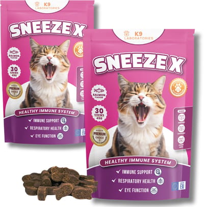 Sneeze X - Voor katten - bij 'niesziekte' - Kattensnoepjes - FHV-1 - Bevat L-lysine - Set van 2