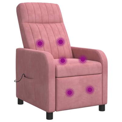 vidaXL - Massage - Relaxstoel - Roze - fluweel
