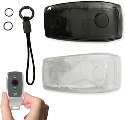 Zachte TPU Sleutelhanger Bescherming voor Mercedes E-Class en C-Class, Inclusief 2 Sleutelhangers en Compatibiliteit met GLC300L en GLA200