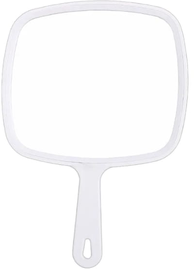 Handspiegel met Handvat - Make-Up Spiegel - 23*32.5cm - Make Up Spiegel/Scheerspiegel/Kappersspiegel - wit - kunststof