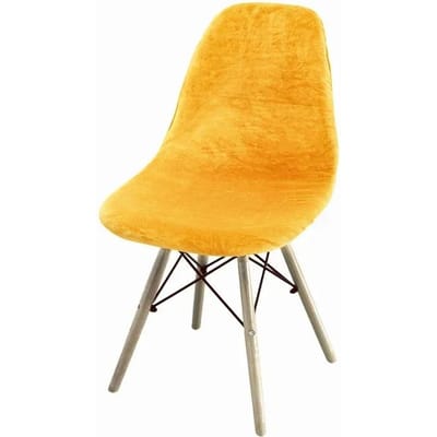 Fluwelen Stoelhoes Zilvervos Fluweel Eetkamerstoelhoes Zonder Armleuningen Effen Kleur Shell Huis Eames Geschikte Stoelhoes 1 Piece