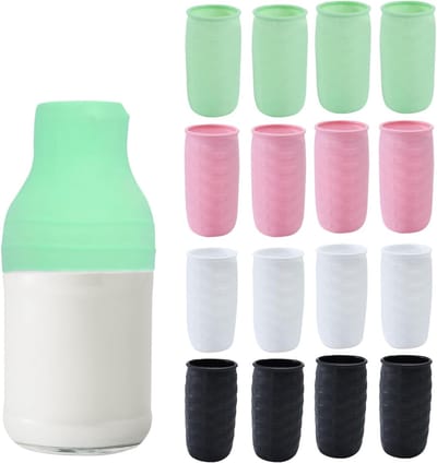 Set van 16 Elastische Deksel voor Lekvrije Siliconen Deksel voor Reiscontainers, Flessendeksel, Herbruikbaar voor Toiletartikelen, Siliconen Accessoire voor Opberging