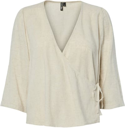 Pieces wikkelblouse PCPIA 3/4 LINNENMIX