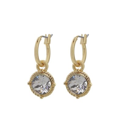 Biba Hang Oorbellen Goud met Swarovski Steentje Silk