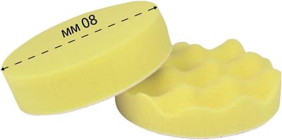 Polijstspons Set - Schuursponsjes Poetsen - Auto Polijsten - Zelfklevende Klittenband - 80 Millimeter - Geel