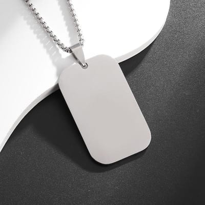 Roestvrij Staal Europees en Amerikaans Gepersonaliseerd Militair Merk Heren Hanger Eenvoudige Heren en Dames Ketting white