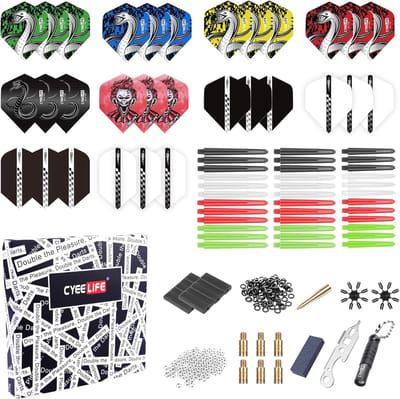 Dart Accessoirepakket met 180 Delen - Vluchten, Voorbouwen, Ringen en Meer - Perfect voor Cadeaus