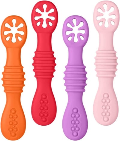 Training Lepels voor Baby's en Kinderen - Ideaal voor Tandjes en Eten, Aanbevolen door Voedingsdeskundigen (Kleur 4)