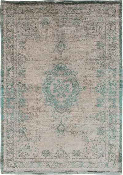 Wasbaar Binnen & Buiten Vloerkleed - 80 x 150 cm - Louis De Poortere Medallion Jade Oyster - Laagpolig Tapijt - Gerecycled PET - Made in Belgium - Circulair