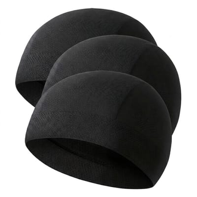 Zwarte hardloop muts unisex sport muts set van 3 lichtgewicht ademende elastische sportmuts sneldrogende muts one size geschikt voor hardlopen fietsen wandelen en outdoor sportactiviteiten