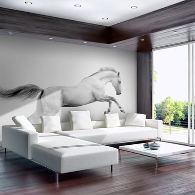 Fotobehang – Behangpapier - Fotobehang - White gallop 200x154 - Artgeist