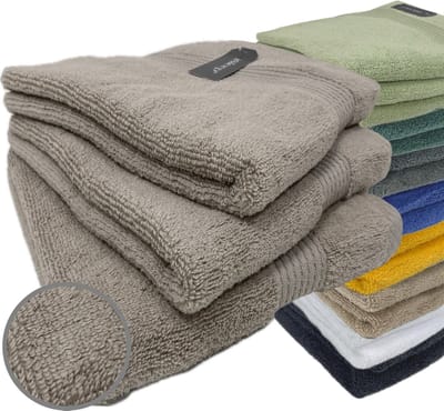 iSleep Terry Handdoek - 3 Stuks - 60x110 cm - Taupe