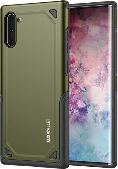 LUXWALLET® Samsung Note 10 Case - Desert Armor Drop Proof Hoes - Army Green