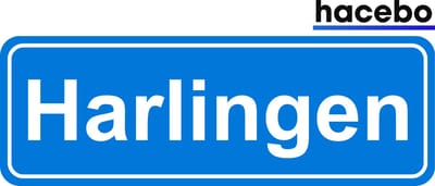Hacebo - Plaatsnaam Sticker - 29x10 CM - Harlingen sticker - Verkeersborden sticker - grappige cadeaus - Harlingen