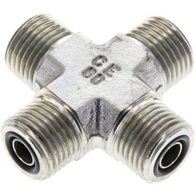 UN 11/16''-16 Buitendraad Verzinkt Stalen Kruissok ORFS 630 Bar - Hydrauliek - FL4X-M-EZ-011U