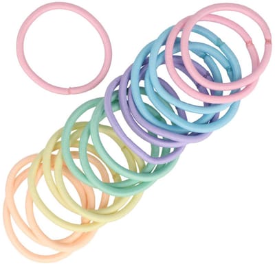 Haarsoires Haarelastieken Basic - Pastel - Zonder Metaal - Roze Paars Groen Blauw Geel Oranje - Set van 18 - Eenvoudige Haar Elastieken voor Dagelijks Gebruik