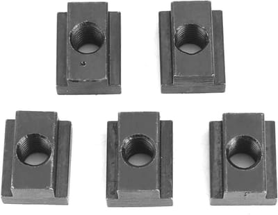 ByShane - T-sleufmoeren set van 5 stuks voor T-sleuven in werktuigmachines - Black Oxide-afwerking - M8/10-schroefdraad - geschikt voor M8 sleuven