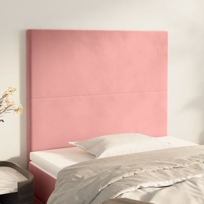 vidaXL - Hoofdbord - roze - 80x5x118/128 - cm - fluweel