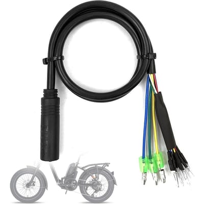 Fiets naar Elektrische Fiets Omzettingsmotor Adapterkabel met Vrouwelijke Connector 6-pins Hallsensor en 3-pins Fase 160cm