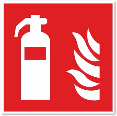 Brandveiligheidssticker Brandblusser F001 10x10 cm DIN EN ISO 7010