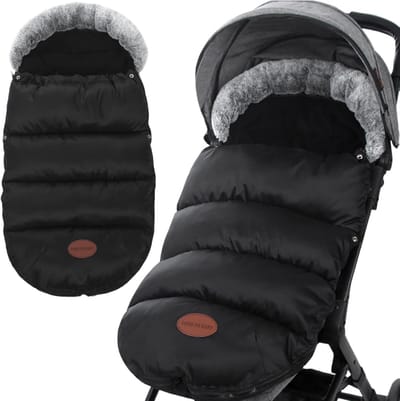 Voetenzak Kinderwagen - Baby Winterzak - Warmte Buiten - Waterafstotend Oxford - 90x35 cm - Zwart