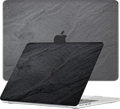 Lunso Geschikt voor MacBook Air 13 inch (2022-2026) cover hoes - case - Black Stone