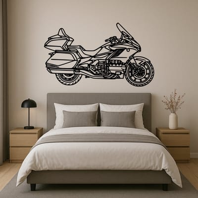 BR2Laser Honda Goldwing – Wanddecoratie – Lasergesneden Hout – Motorkunst– 55 cm Breed
