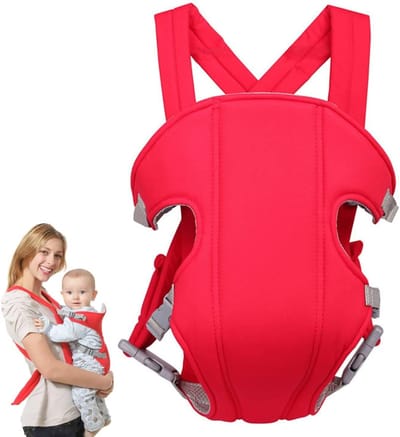 Baby Draagzak - Draagdoek - Comfortabel Dragen - 3-in-1 Posities - Tot 10 kg - Rood