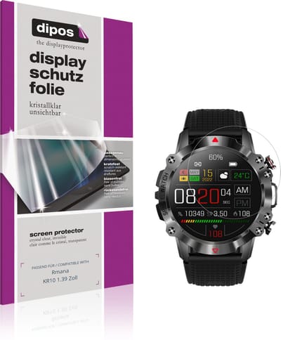 dipos – 6x Beschermfolie geschikt voor Rmana KR10 1.39 Zoll | Krasbestendige & heldere Screenprotector Ultra-Thin