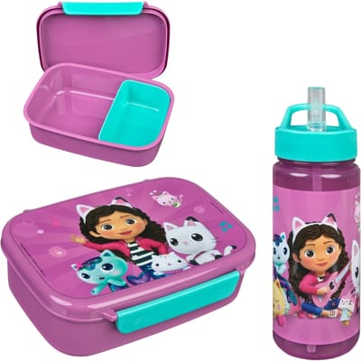 Gabby's Dollhouse lunchset; lunchbox en drinkfles