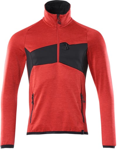 Mascot Accelerate Fleecetrui met korte rits 18003-316 - signaalrood/zwart - 3XL