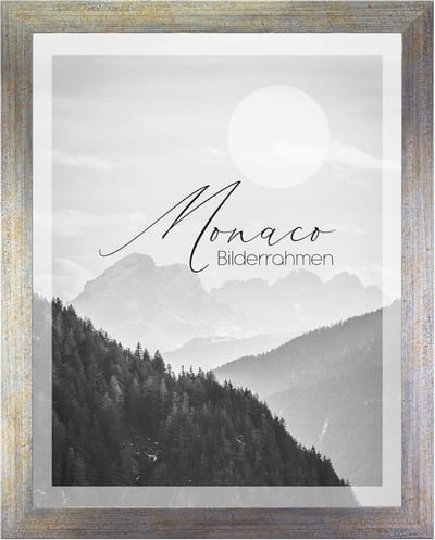 Fotolijst 60 x 90 cm in blauwgoud metaallook - Geborsteld aluminium voor posters