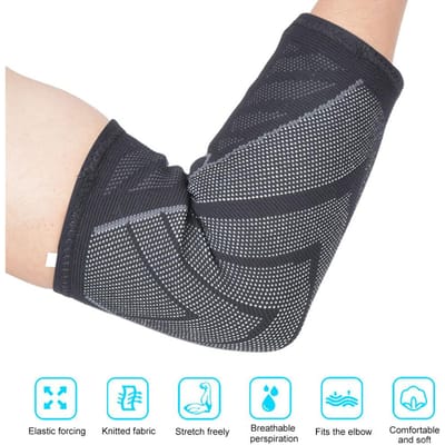 Support Coudière Tricot Nylon Unisexe Forçant Respirant Élastique Équipement de Protection Fitness S gray