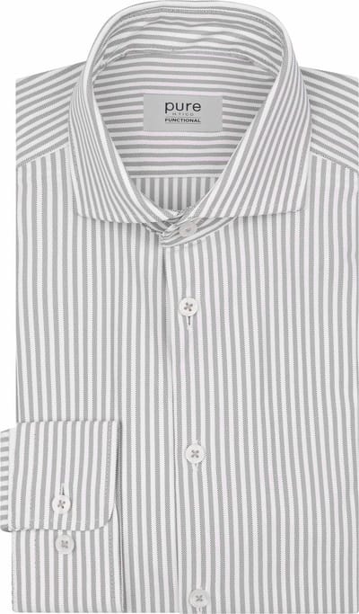 Pure Shirt Streep Beige - Maat 43 - Heren - Overhemden Casual