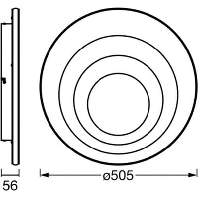 OSRAM ORBIS SPIRAL ROUND LED plafondlamp 505mm, wit, 42W, 4000lm, lichtkleur warmwit, effectieve indirecte lichtverdeling, long life, rond, LED module, IP20, 3000K.