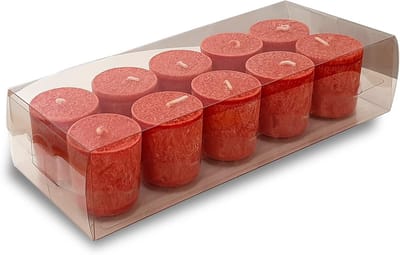 Geurkaarsen Cadeauset 10 Stuks - Stearine Kaarsen Rood Bessen Geur - Aroma Kaarsen voor Sfeer en Aromatherapie