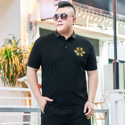 Trendy T-shirt met revers en korte mouwen voor heren in grote maten, modieus T-shirt met kraag voor zakelijke casual gelegenheden, poloshirt 7XL