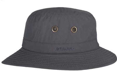 Hatland - Verkoelende UV Bucket hoed voor heren - Lykens Cooldown - Antraciet - maat L (59CM)