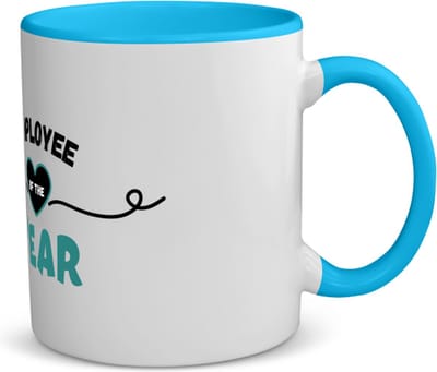 Akyol - employee of the year koffiemok - theemok - blauw - Collega - werknemers - werknemer van het jaar - collega's - verjaardag - geschenk - kado - bedankje - 350 ML inhoud