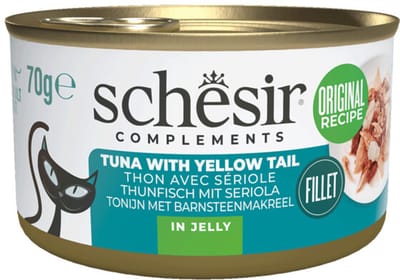 Schesir Complementary Kattenvoer Tonijn & Yellow Tail in Gelei - 12 x 70 gr - Voordeelverpakking