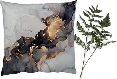 Sierkussens - Kussentjes Woonkamer - 50x50 cm - Zwart - Marmer - Luxe - Goud