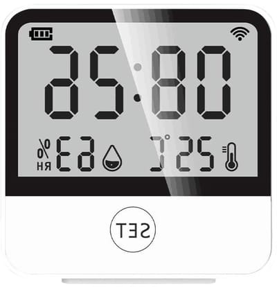 Slimme Temperatuur Sensor - Vochtigheid Meter - Klimaat Bewaken - App Bediening - 28 Inch - Wit